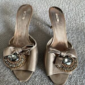 MIU MIU Heeled Slides size 41 with Stones